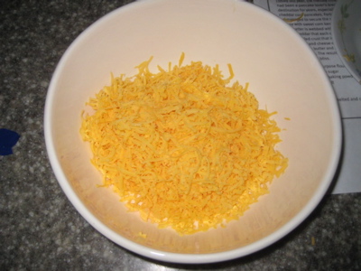 Cheese: Grated. Fingers: Surprisingly unbloodied!