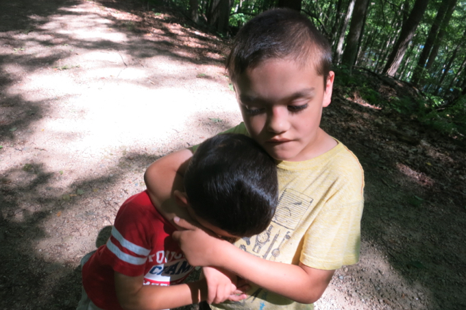 This really is a hug and not a choke hold. I promise.